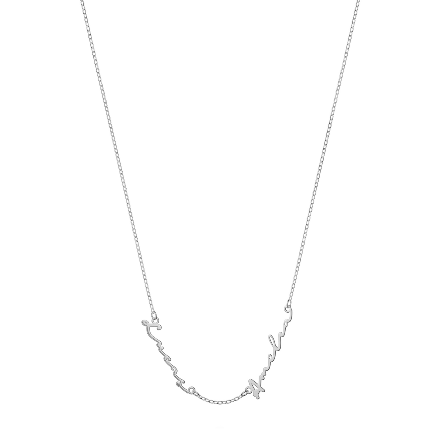 Multi Signature Name Necklace (Silver)