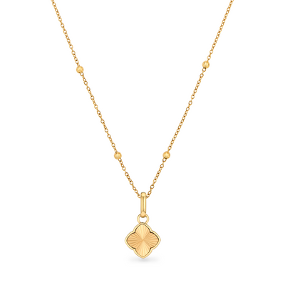 Textured Clover Necklace (Gold)