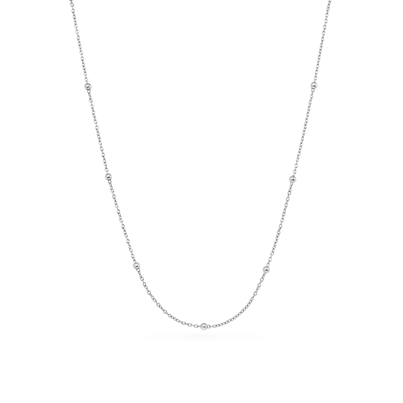 Fine Sphere Chain Necklace (Silver)