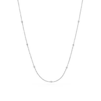 Fine Sphere Chain Necklace (Silver)
