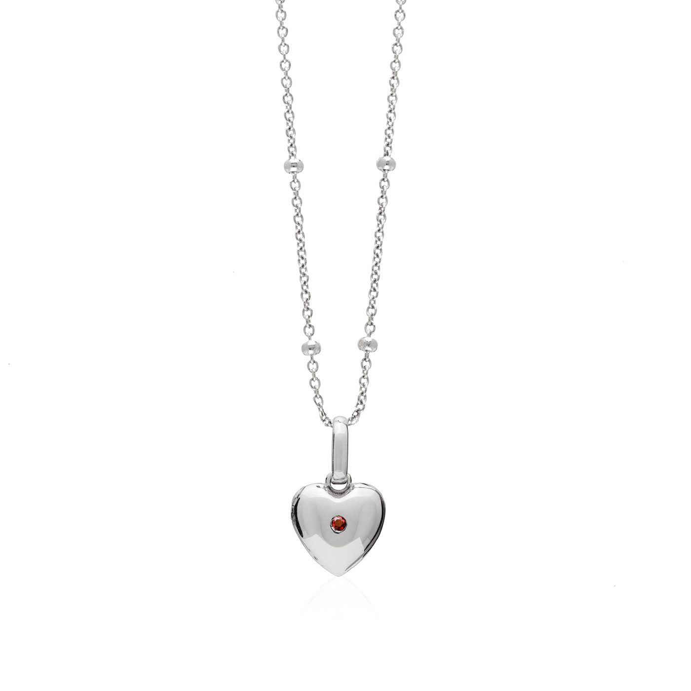Heart Photo Locket Sphere Necklace (Silver)