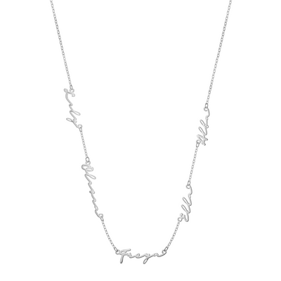 Multi Signature Name Necklace (Silver)