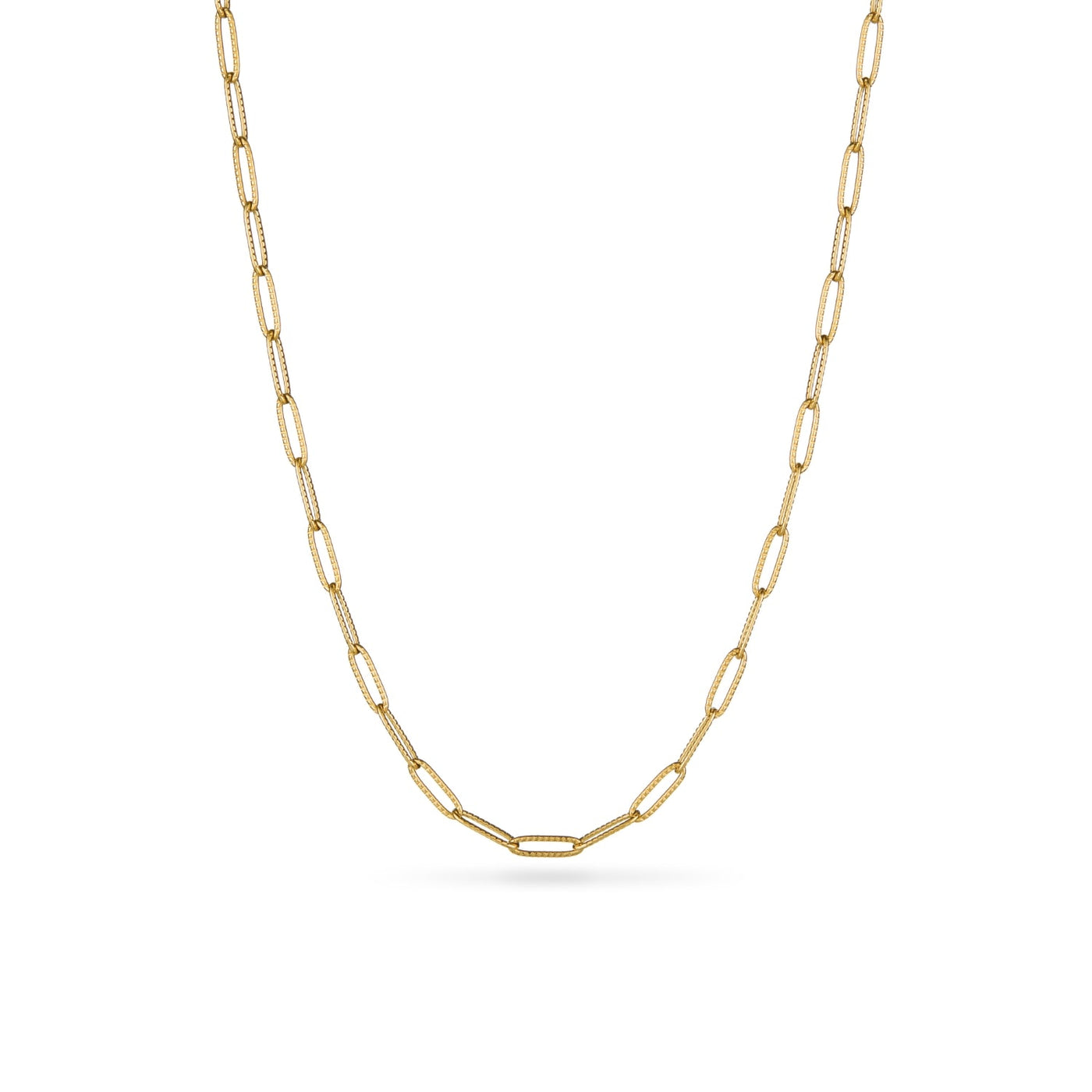 Paperclip Chain Necklace (Gold) - 16 - 18 in
