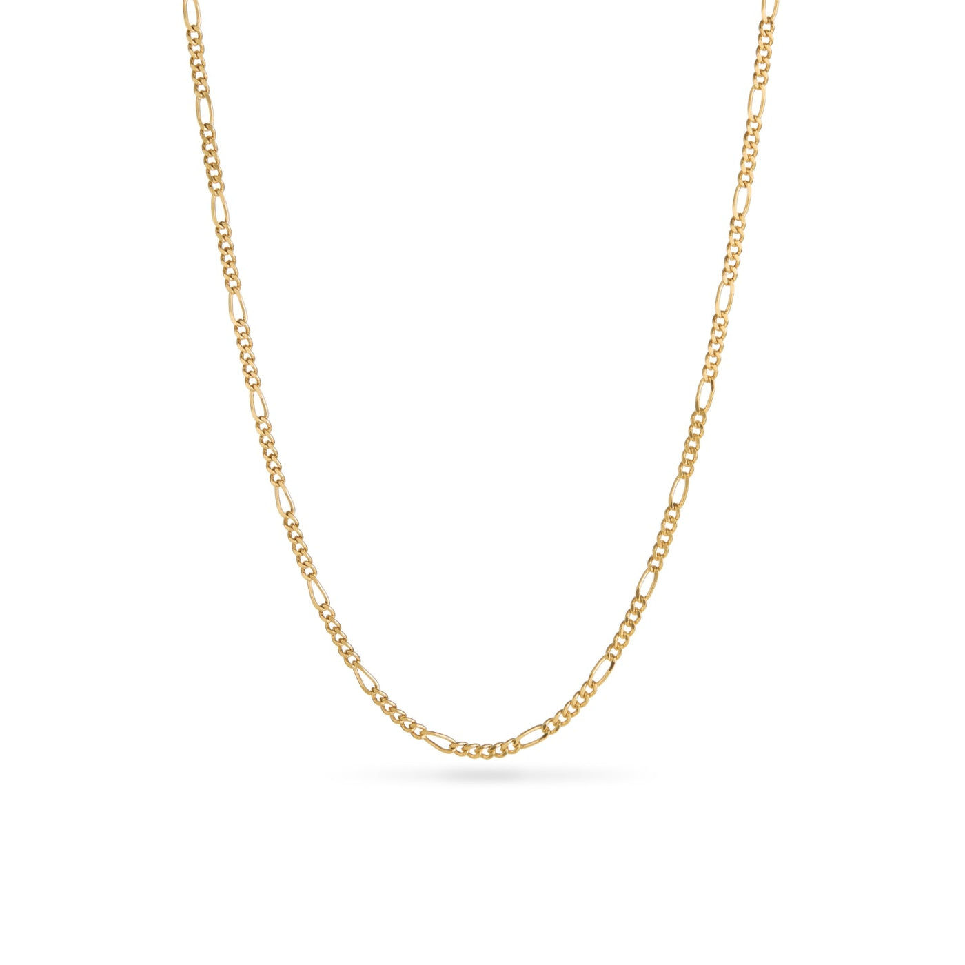 Small Figaro Chain Necklace (Gold) - 16 - 18 in