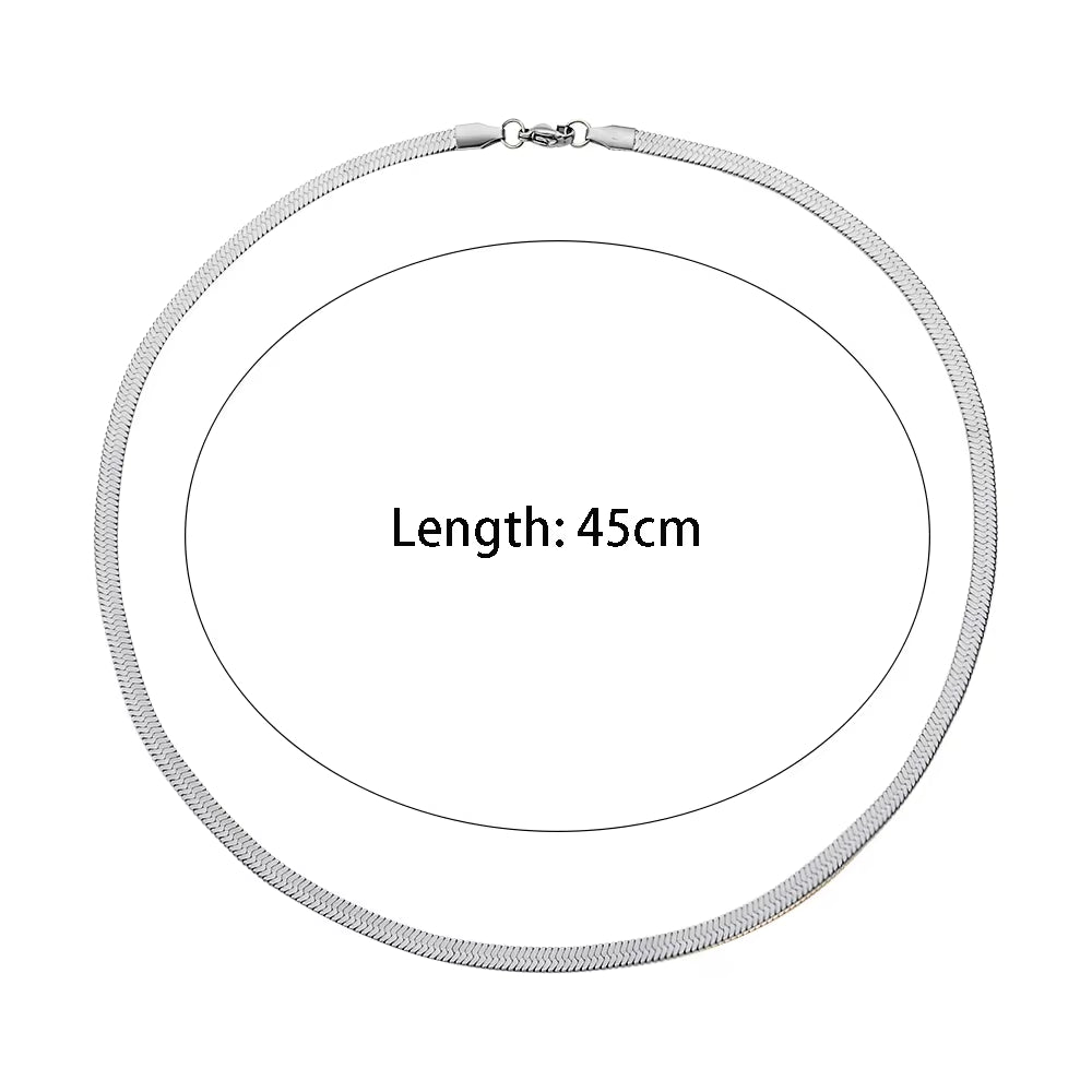 Tarnish Free 18K Gold PVD Plated Jewelry Stainless Steel Herryingbone Chain Necklace