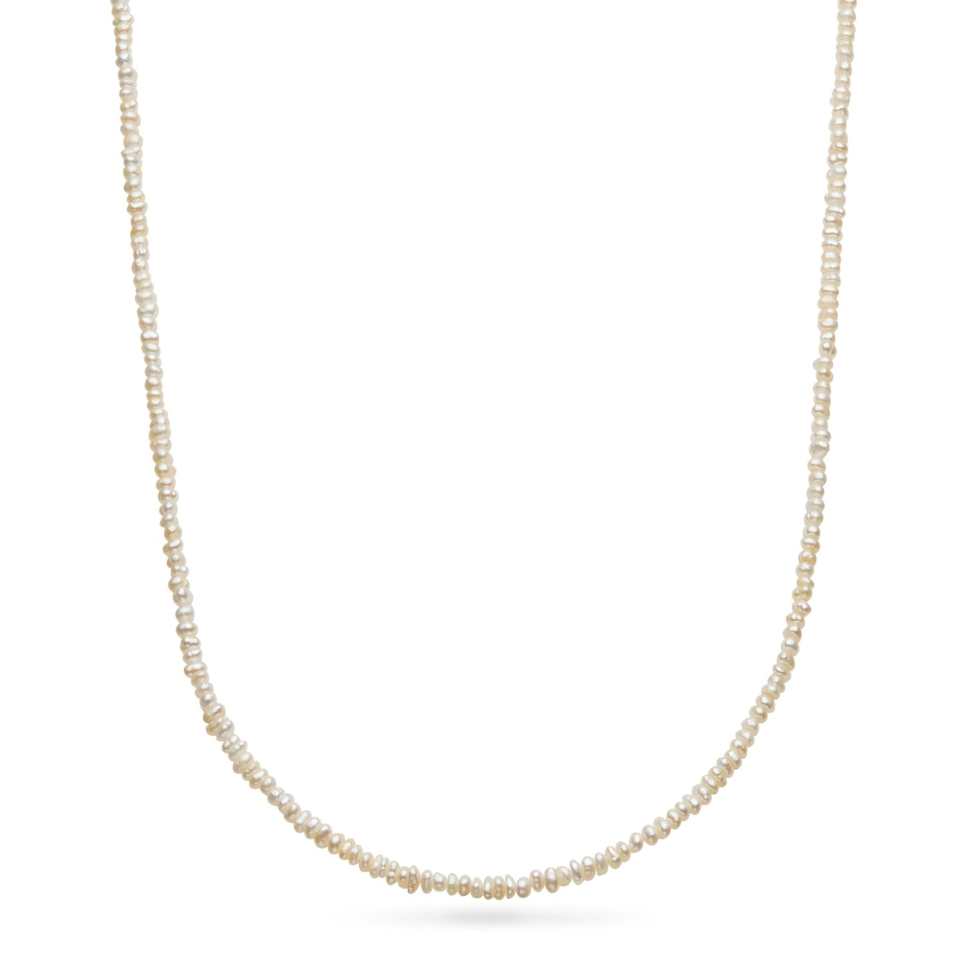 Layering Mini Freshwater Pearl Beaded Necklace (Silver)