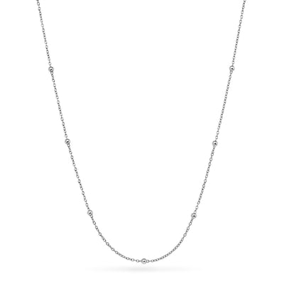 Floating Birthstone Locket Necklace (Silver)