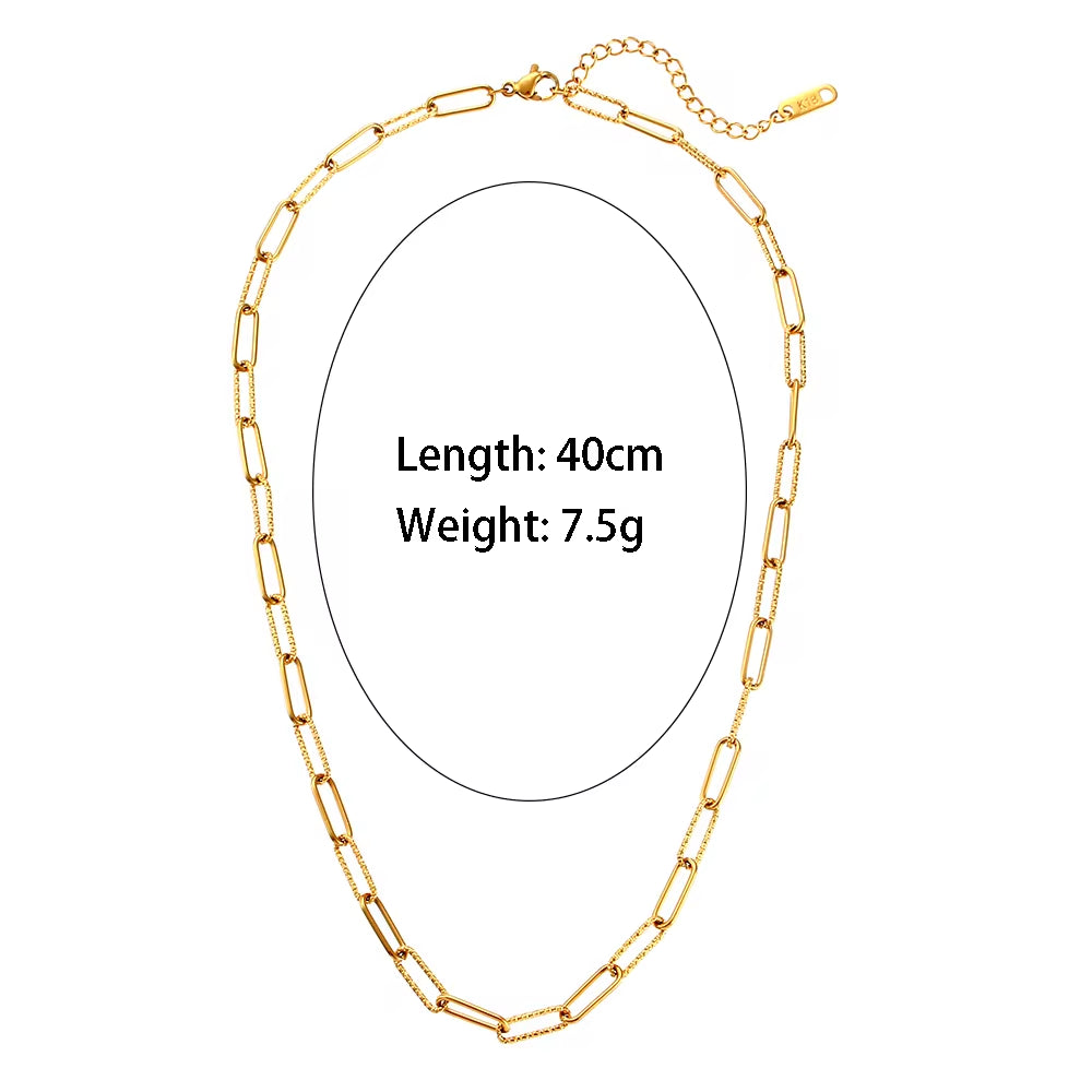 Tarnish Free 18K Gold PVD Plated Jewelry Stainless Steel Herryingbone Chain Necklace