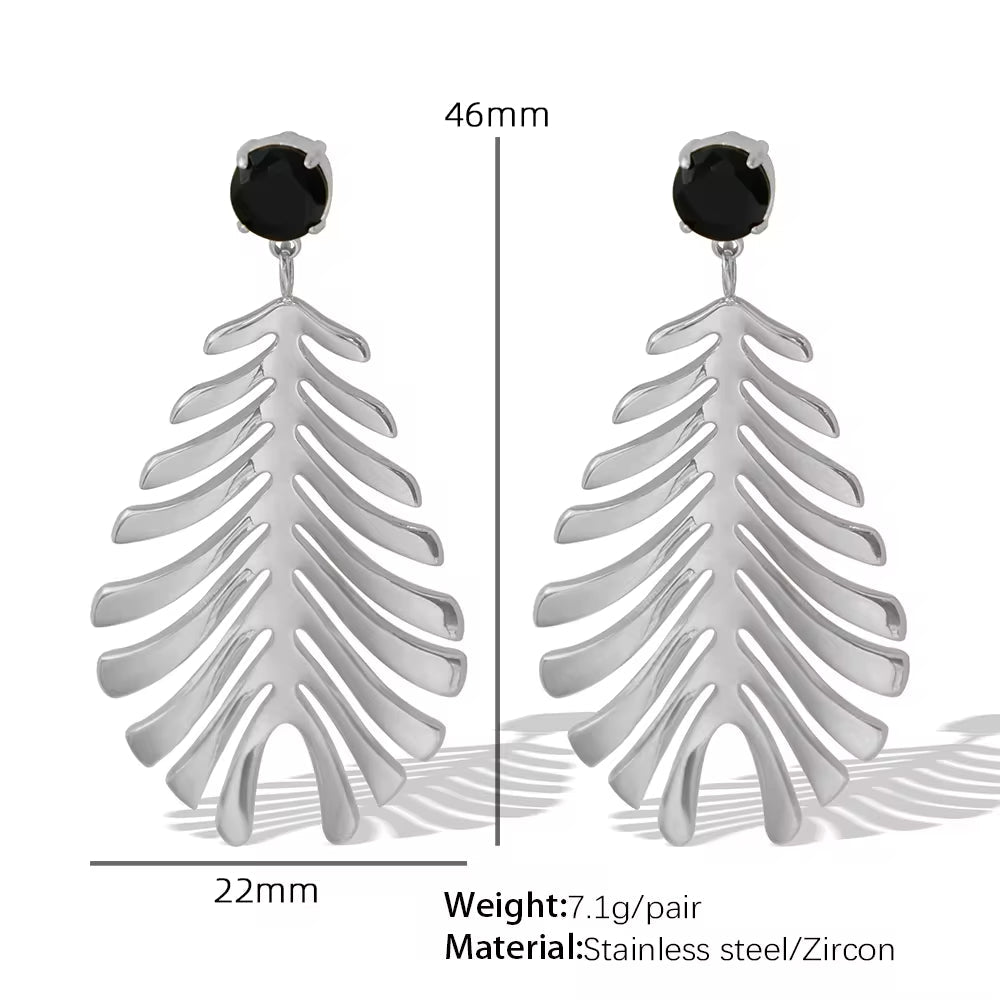 JEWELRY EH210 Premium Sense of Inlaid Zirconia Earrings 2024 New Exquisite Earrings Feathery Korean Version