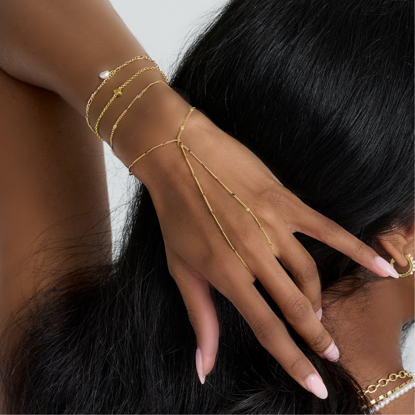 Dainty Energy Bundle: 3 Piece Bracelet and Hand Chain Bundle