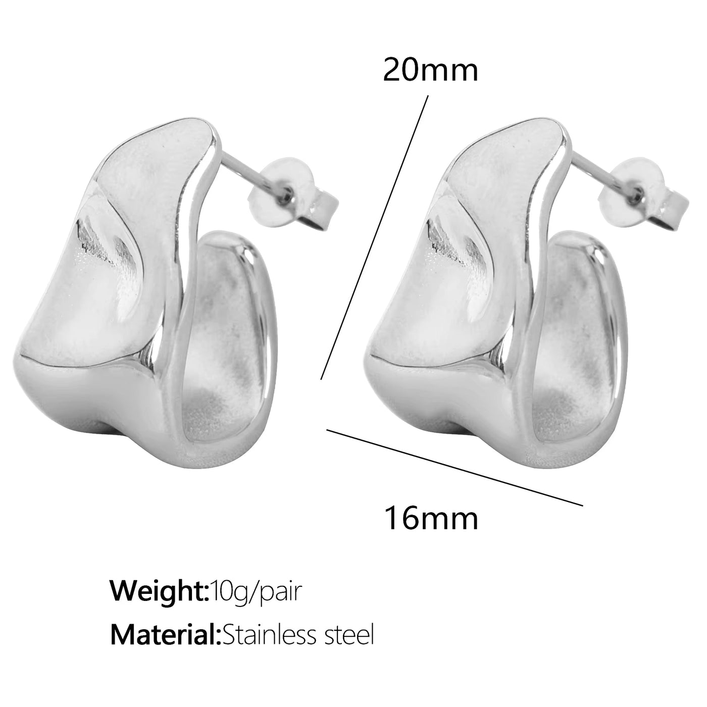 JEWELRY EH291 the Most Competitive Price Creative Simple Glossy Stainless Steel Gold-Plated Earrings