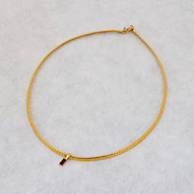 Fashion Rainbow Zircon Pendant Necklace INS Choker Chain Collar for Women Jewelry 18K Gold Stainless Steel Jewelry