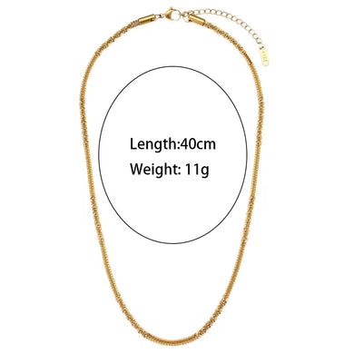 Tarnish Free 18K Gold PVD Plated Jewelry Stainless Steel Herryingbone Chain Necklace