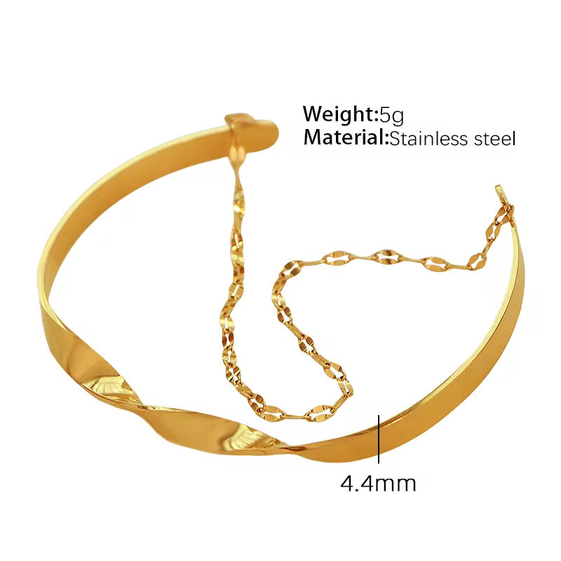JEWELRY SZ29-35 2024 Fashion Stainless Steel Open Bangle Exaggerated Irregular Bangle