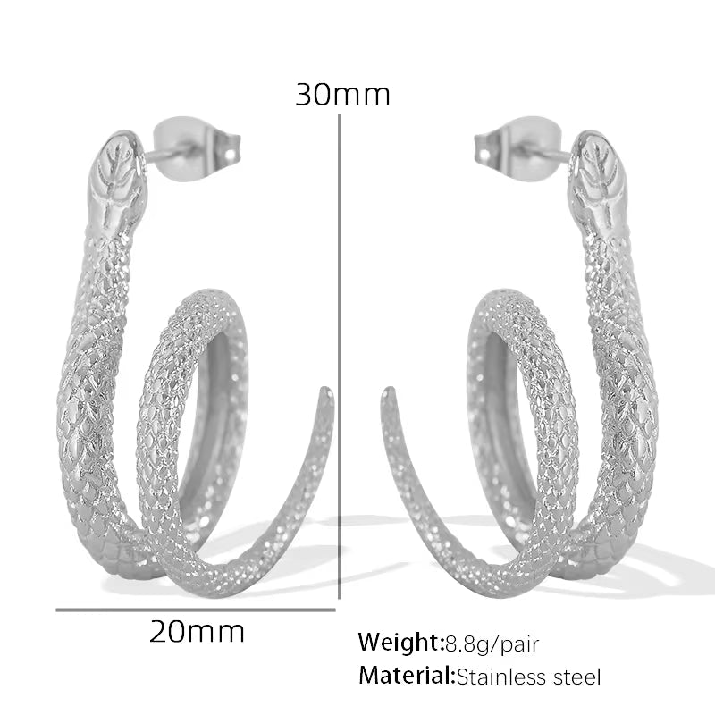 JEWELRY EH195 Korean Version of the Earrings Temperament Small Snake Hundred with Earrings Simple Gold-Plated 18K