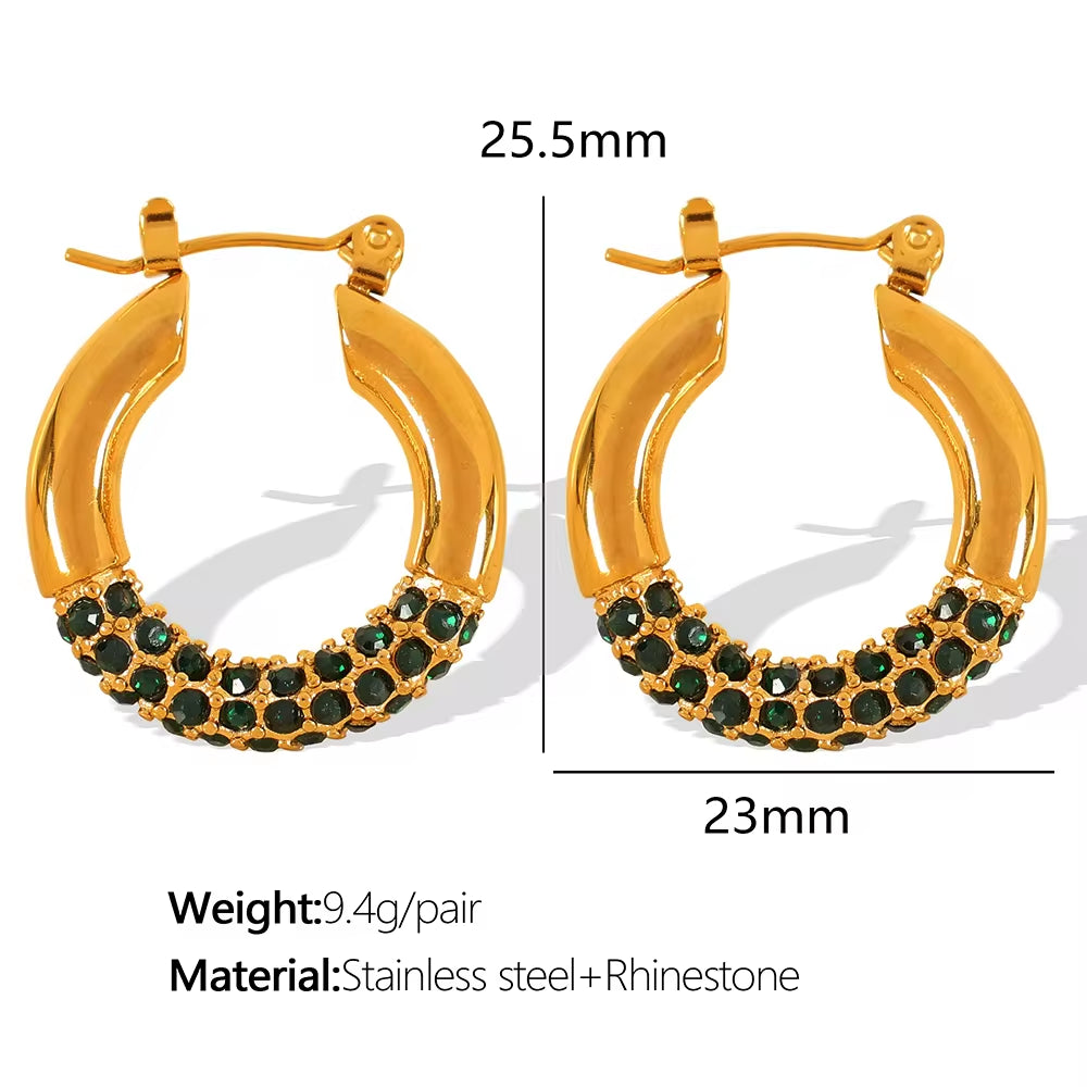 JEWELRY EH292-5 Factory Hot Sale 18K Gold Plated Geometric Zirconia Earrings Fashion Design Premium Earrings