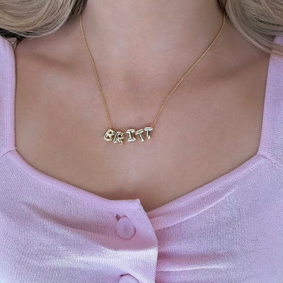 Custom/Personalized Bubble Letter Name Necklace
