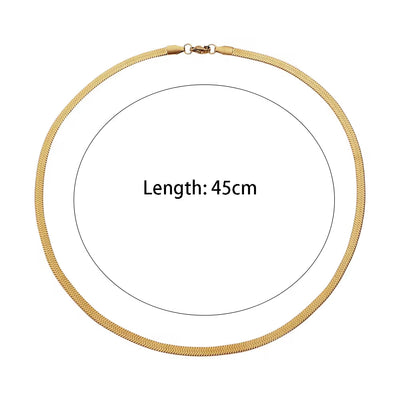 Tarnish Free 18K Gold PVD Plated Jewelry Stainless Steel Herryingbone Chain Necklace