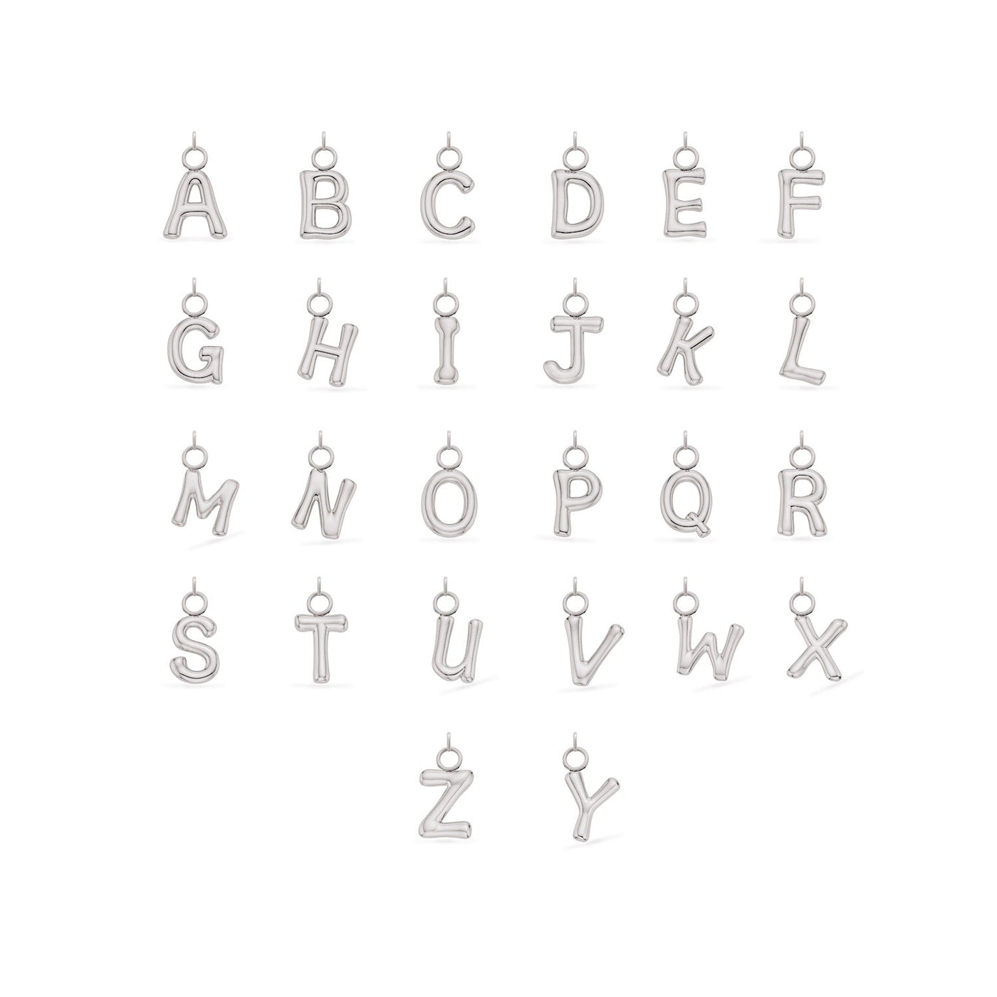 Mini Molten Initial Charm (Silver)