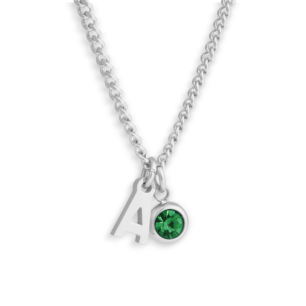 Custom/Personalized Initial Pendant Necklace w/ Birthstone