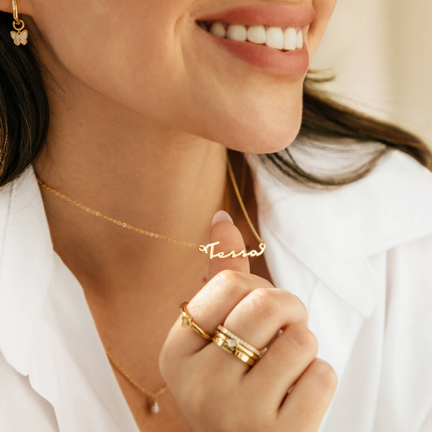 Fine Signature Name Necklace (Gold)