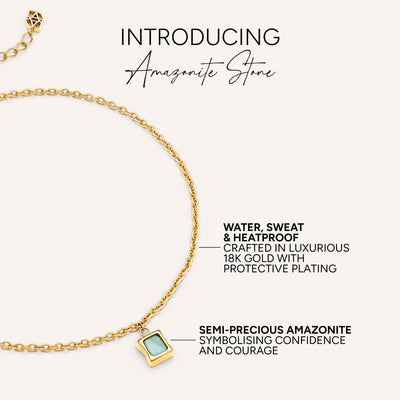 Amazonite Stone Anklet (Gold)
