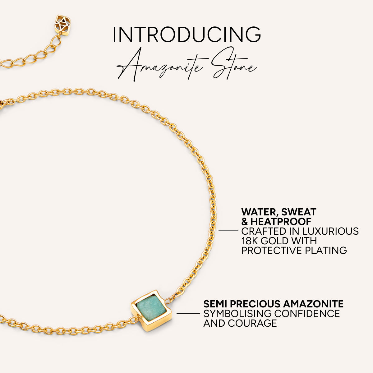 Amazonite Stone Little Luxe Bracelet (Gold)