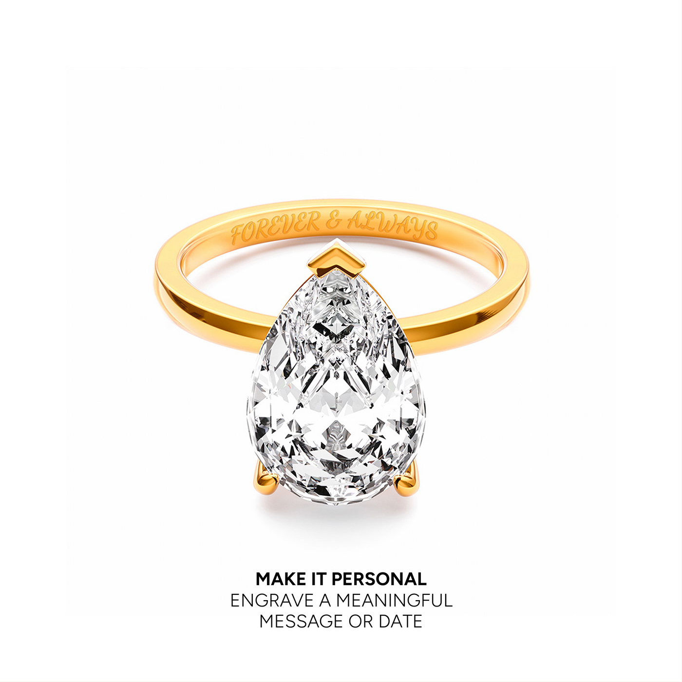 Pear Cut Solitaire Ring (Gold)