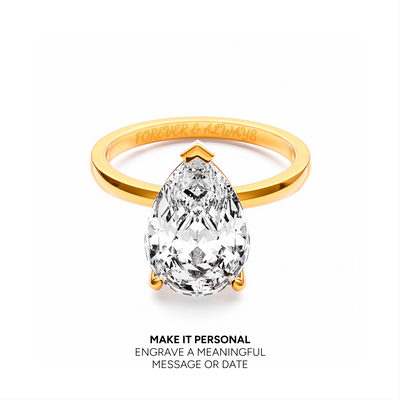 Pear Cut Solitaire Ring (Gold)