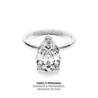 Pear Cut Solitaire Ring (Silver)