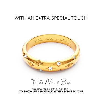 Moon and Back Ring (Gold)