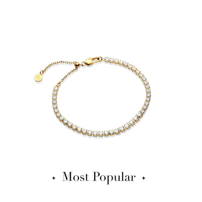 Mini Tennis Chain Bracelet (Gold)