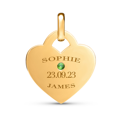 Birthstone Heart Token Pendant (Gold)