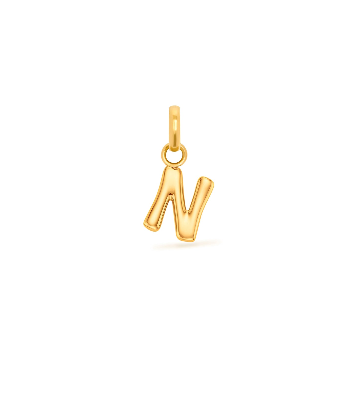 Mini Molten Initial & Moonstone Charm Layered Necklace Set (Gold)