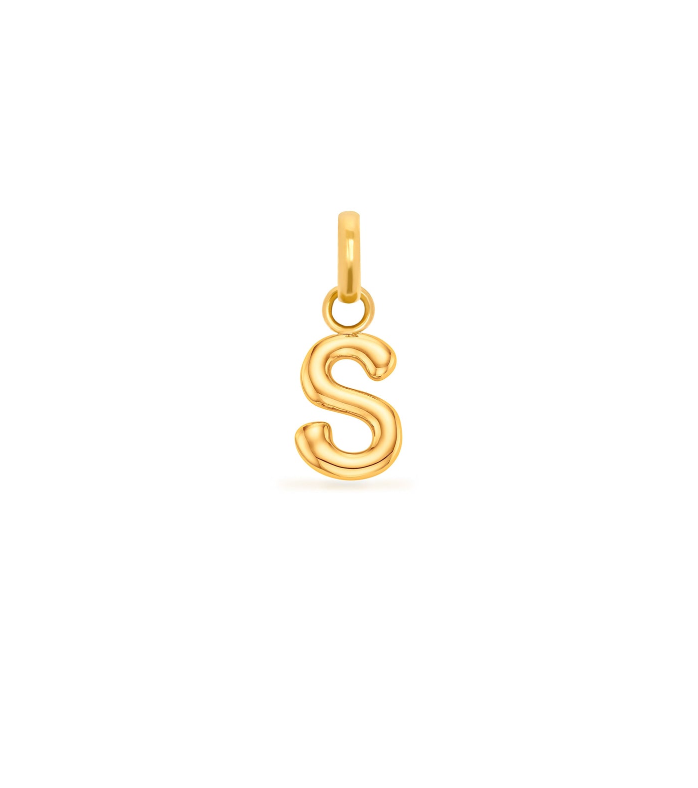 Mini Molten Initial & Moonstone Charm Layered Necklace Set (Gold)