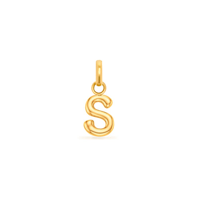 Mini Molten Initial & Moonstone Charm Layered Necklace Set (Gold)