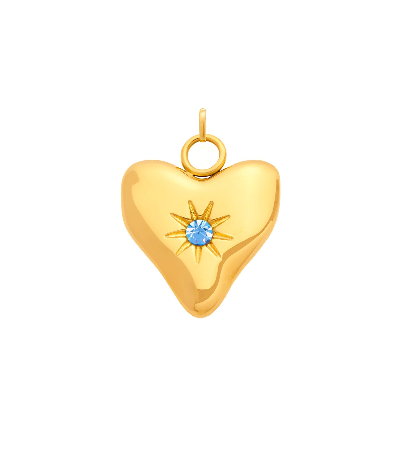 Molten Heart Birthstone Charm (Gold)
