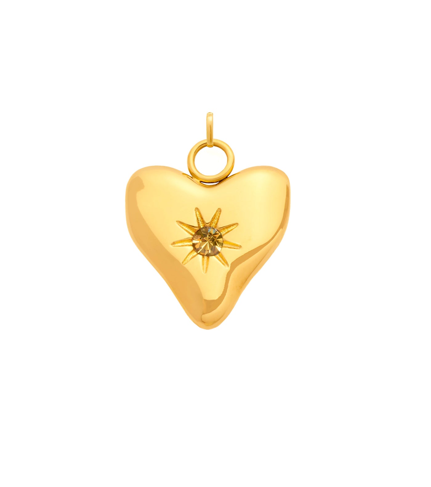 Molten Heart Birthstone Charm (Gold)