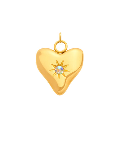 Molten Heart Birthstone Charm (Gold)