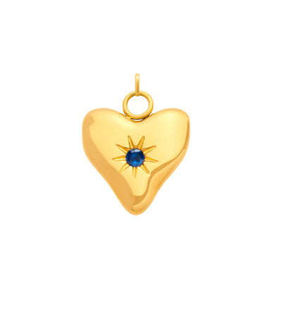 Molten Heart Birthstone Charm (Gold)