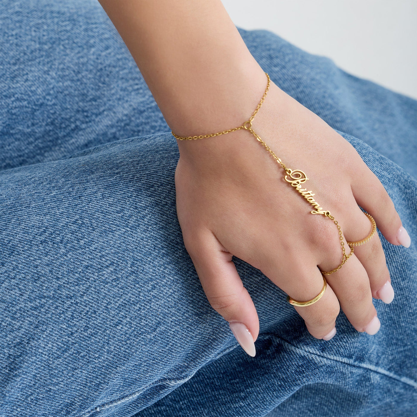 Custom/Personalized Name Plate Hand Chain