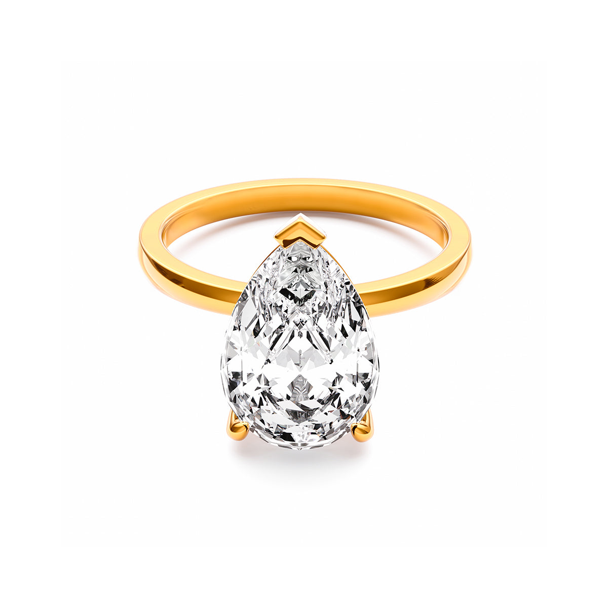 Pear Cut Solitaire Ring (Gold)
