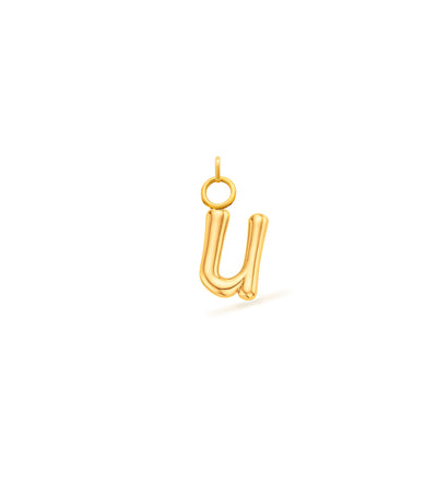 Mini Molten Initial Charm (Gold)