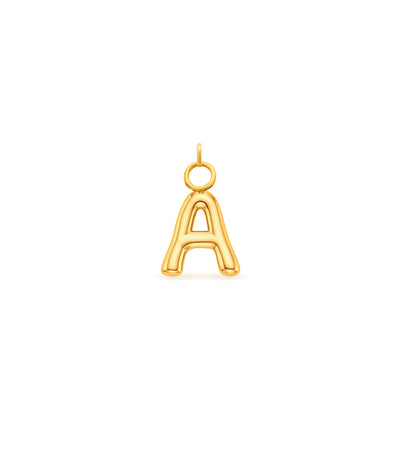 Mini Molten Initial Charm (Gold)