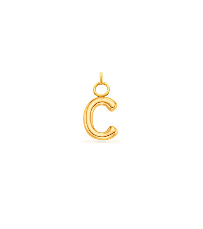 Mini Molten Initial Charm (Gold)