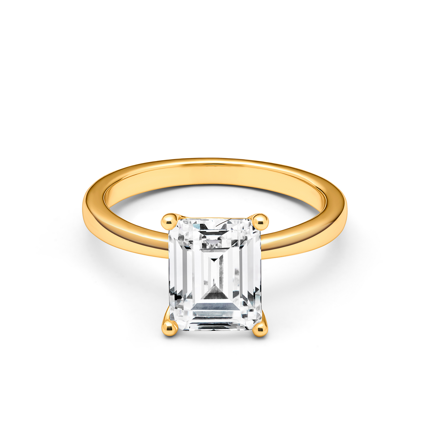 Emerald Cut Solitaire Ring (Gold)