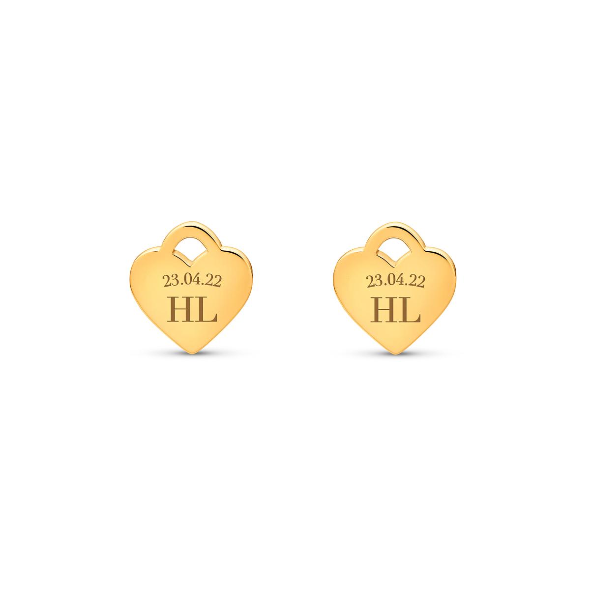 Heart Token Stud Earring (Gold)