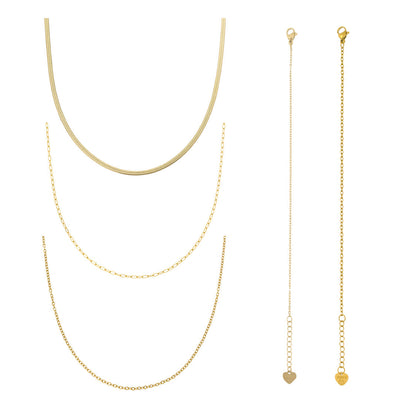 Fine Lines Bundle: 5 Piece Necklace and Bracelet Bundle