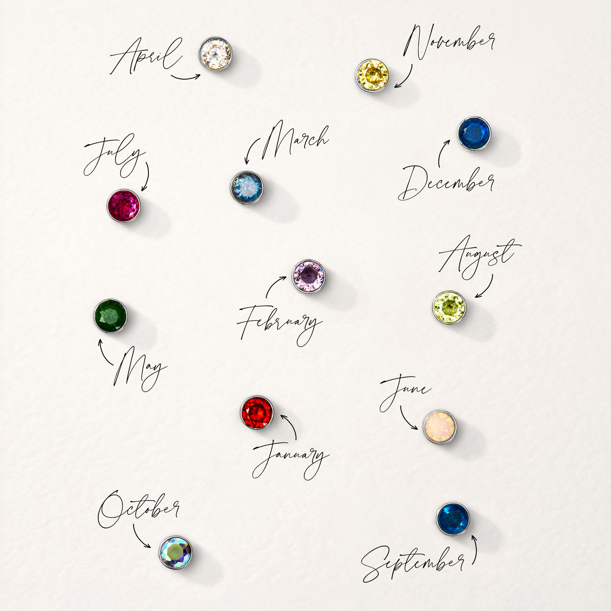 Floating Birthstone Charm (Silver)