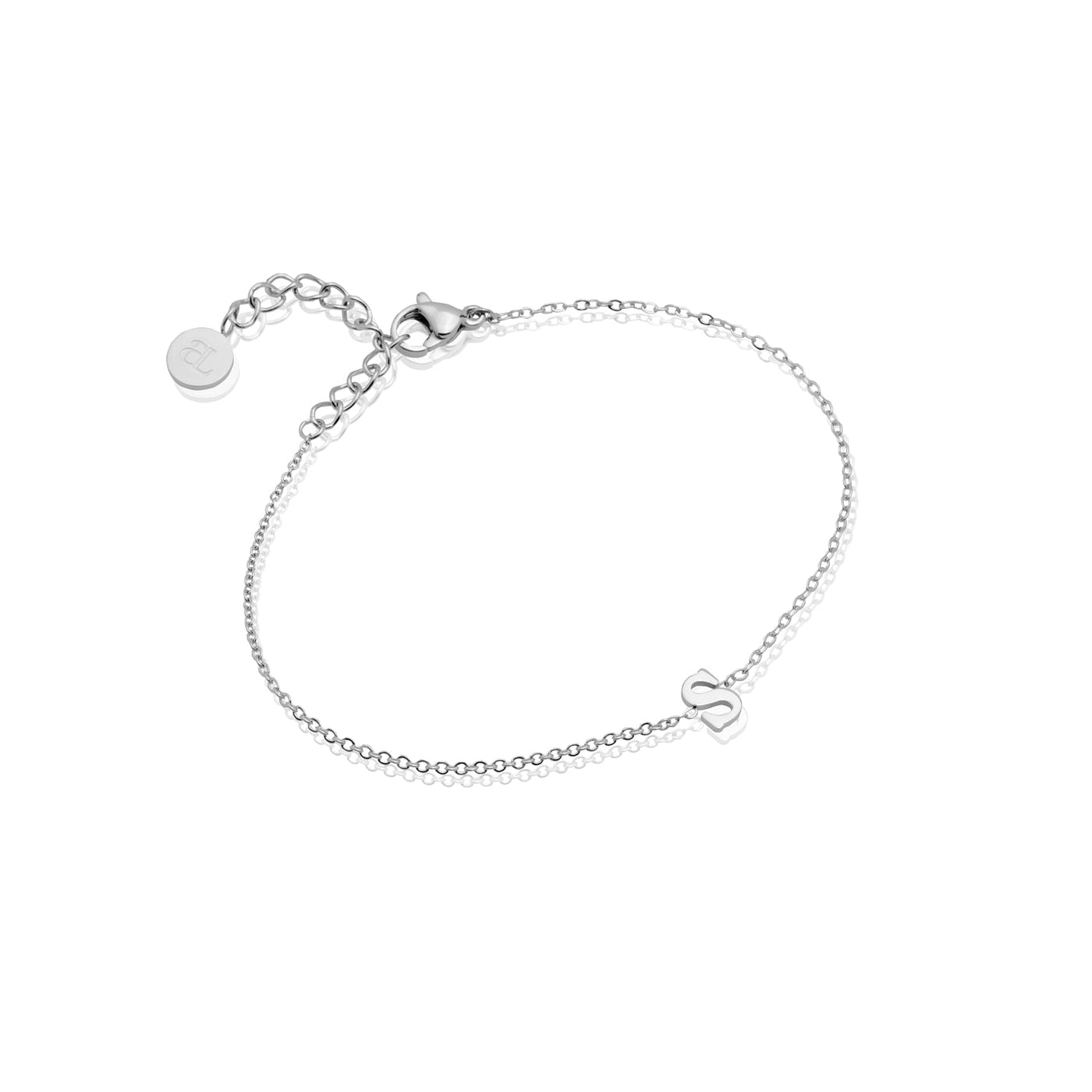 Mini Initial Bracelet (Silver)